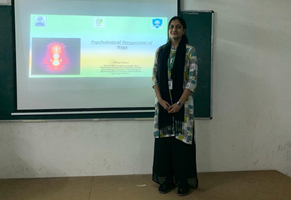 Session conducted on “psychological perspective of yoga” with MCA and MBA Department LDRP