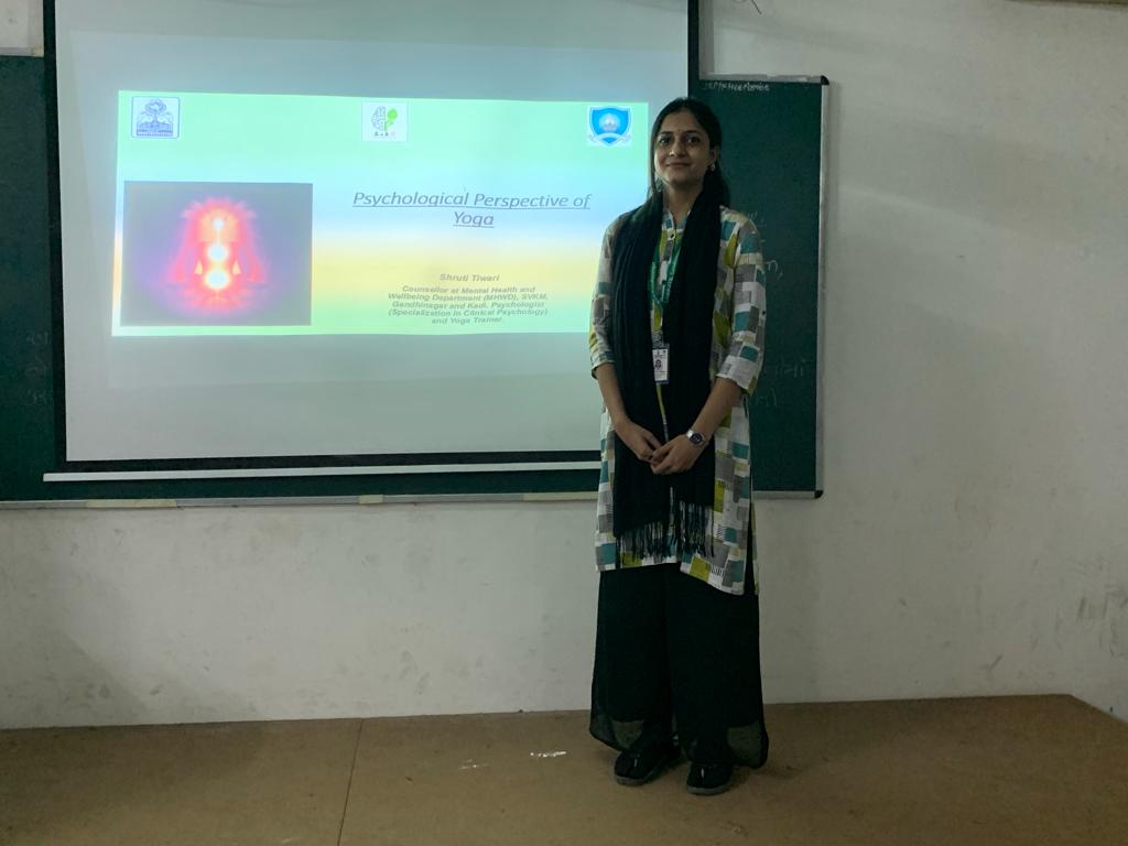 Session conducted on “psychological perspective of yoga” with MCA and MBA Department LDRP