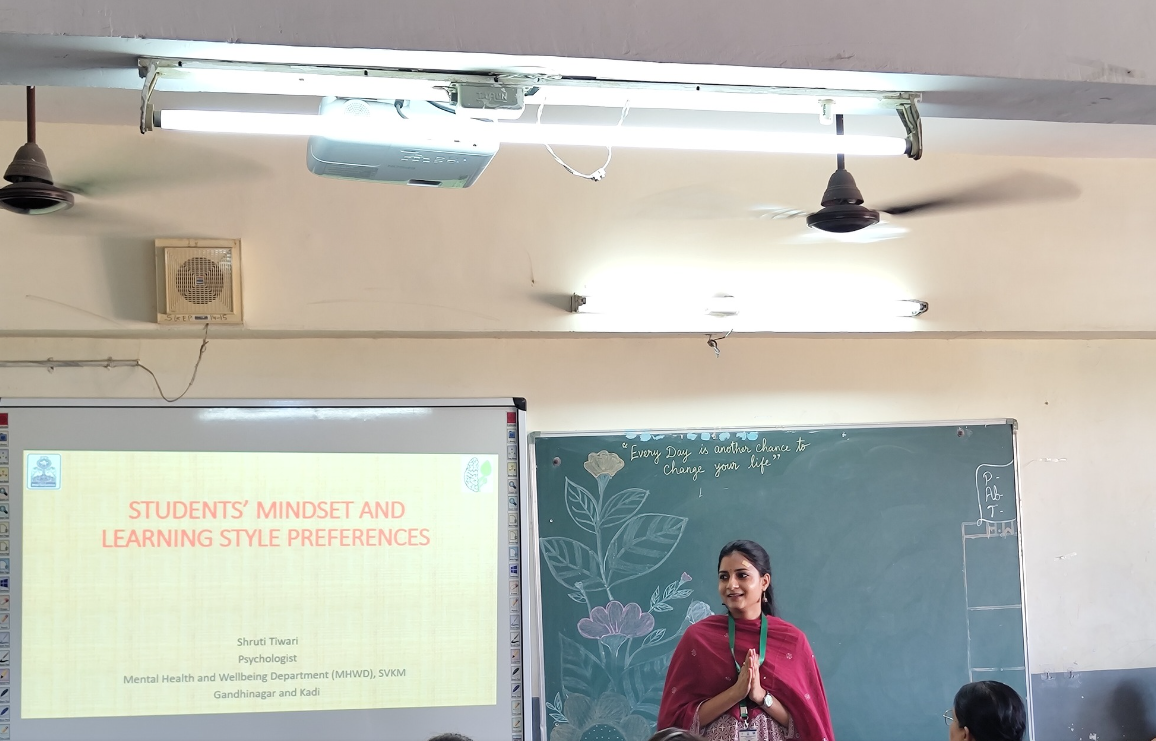 Session on Students’ mindset and learning Style Preferences conducted by MHWD at S.G. School, Gandhinagar